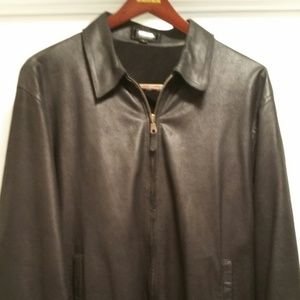 Missani Le Collezion Black Leather Jacket (L)